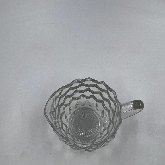 Vintage Fostoria MidCentury Modern MCM Jeannette Clear Glass Cube Creamer Dish - Picture 8 of 8